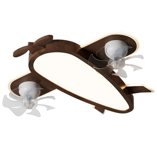 中古风儿童房卡通风扇灯吸顶灯卧室静音护眼北欧风书房简约电风扇