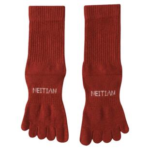 内田羊毛袜五指袜女中筒冬季男厚款保暖分脚趾女袜高腰高筒无缝袜