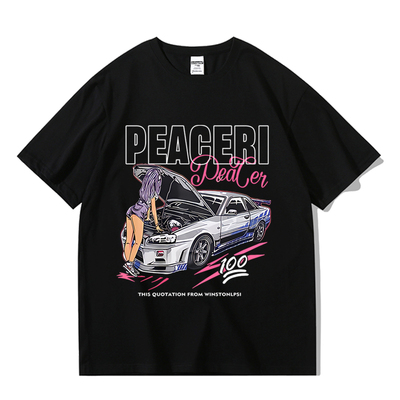 美式高街270g重磅纯棉黑色短袖男