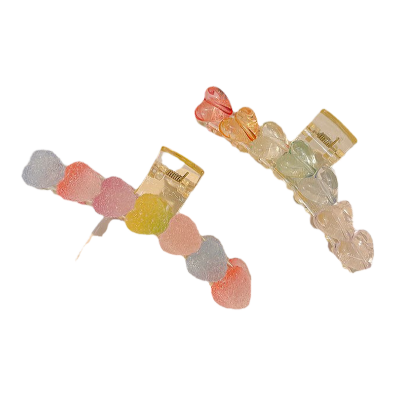 早春发卡ins糖果色鲨鱼夹水蜜桃抓夹大号发夹女后脑勺夹子头饰品