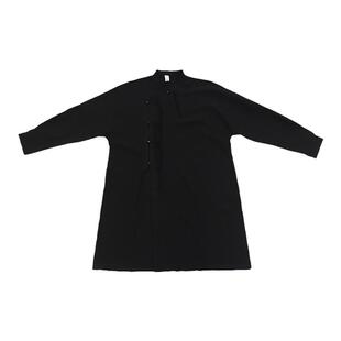 APOZi collection限定蓝染系列新中式套头上衣一片式开叉立领衬衫