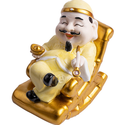 趣味摇摇椅地主公地主婆摆件