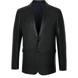 SATCHI沙驰男装男士真皮皮衣春季羊皮西装领高端商务西服外套