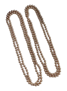 老钱风咖色珍珠超长项链160cm