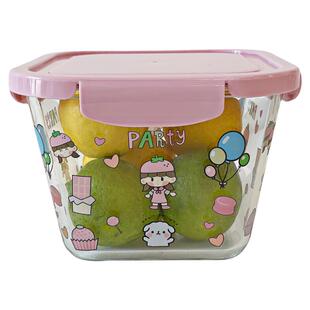 大容量冰箱保鲜盒玻璃汤碗带盖微波炉大号加深方形餐盒水果密封盒