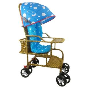 仿藤推车婴儿车夏季藤编车宝宝竹藤推车轻便藤椅婴儿小推车手工编