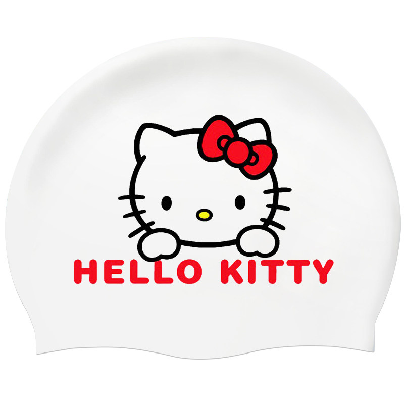 HelloKitty硅胶防水不勒泳帽女