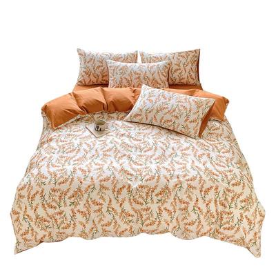 无印良品磨毛纯棉四件套秋冬季加厚全棉费尔岛风床单被套床笠款