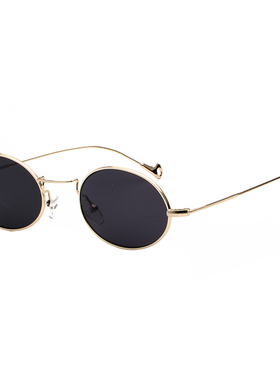 超轻复古墨镜男潮港味网红眼镜街拍小框椭圆形夏季防晒太阳镜女款