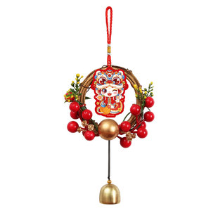 2026马年装门把手挂件装饰装扮场景新年挂饰新春挂件壁挂花藤铃铛