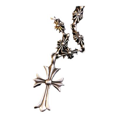 925银十字架朋克风毛衣链