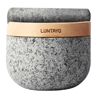 LUNTAYO花岗岩石臼蒜臼1套捣蒜器