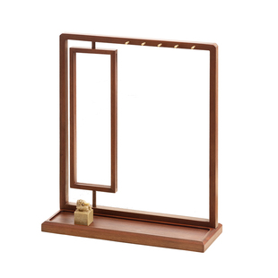 兰斋画境笔挂笔架胡桃木书法实木挂架旋转复古裱框新中式高级感国风轻奢礼物文房四宝画框笔挂收纳高级摆件