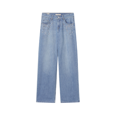 李维斯女士高腰宽松直筒牛仔裤