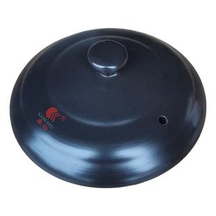 沙锅盖带卡槽家用陶瓷砂锅盖子黑色中药壶盖配件黑色炖锅炖煲汤煲