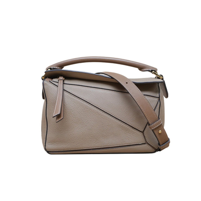 【自营】中古95新Loewe/罗意威斜挎包Puzzle24几何包大象灰皮革C