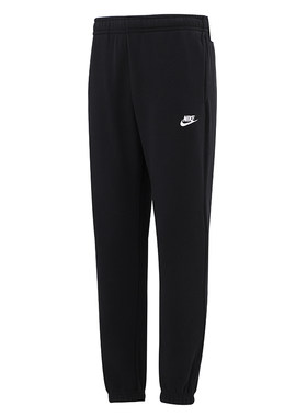 茵特|NIKE耐克加绒裤子男裤运动裤加厚卫裤束脚休闲黑色长裤