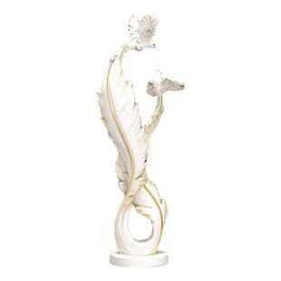 轻奢羽毛客厅摆件高级感小众电视柜入户玄关艺术新年装饰品礼物