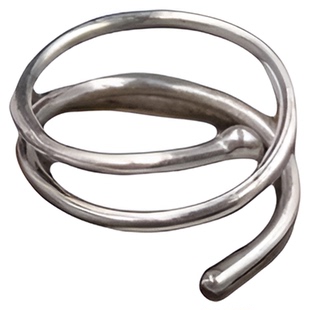 谢家银匠手工999足银时尚双圈耳骨圈耳环耳小耳圈