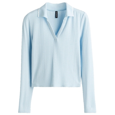 HM女装毛针织衫春季row系针织衫翻领罗纹上衣打底衫1309840