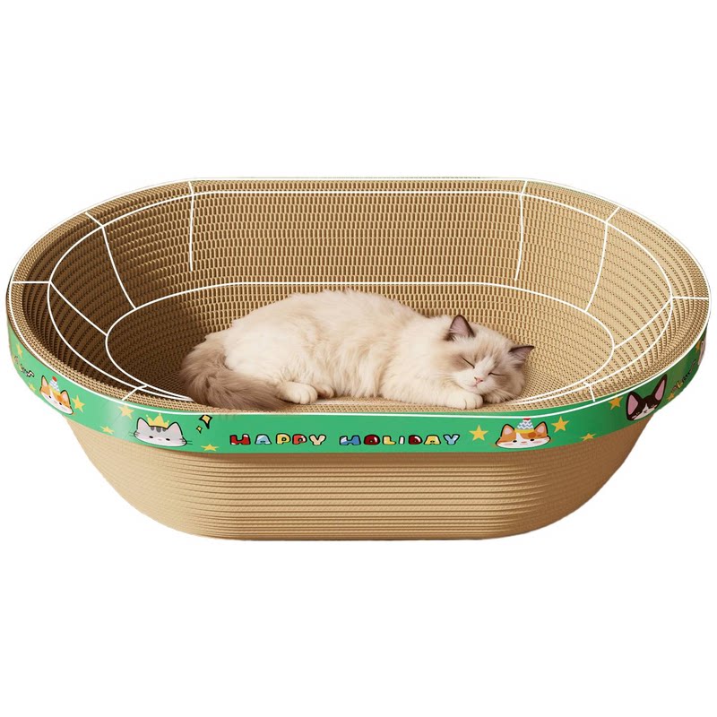 猫窝一体耐磨不掉屑猫抓板