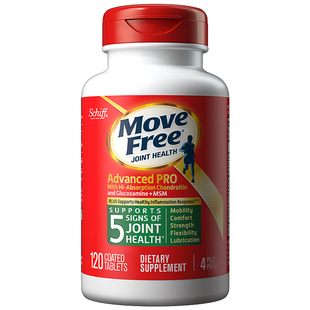 美国Schiff Movefree/益节维骨力氨糖软骨素加MSM金装绿瓶120粒