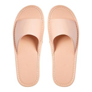 美容院拖鞋高级感办公室试衣间酒店待客人高档皮拖鞋定制logo