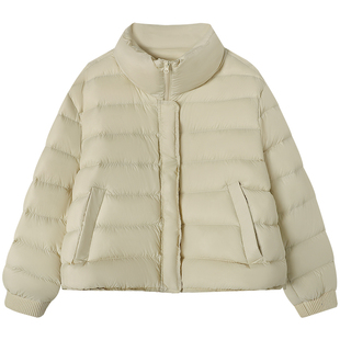 慕兔高级感紫色排骨羽绒服女2025冬季新款加厚保暖立领面包服外套