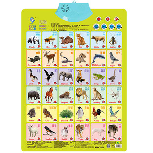 动物带叫声挂图交通工具发声玩具墙贴宝宝早教认知水果蔬菜学数学