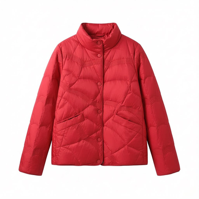 白鸭绒外套羽绒服女短款立领轻薄