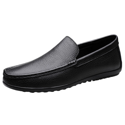 豆豆鞋男款真皮软皮软底秋季一脚蹬商务男鞋2025新款男士休闲皮鞋