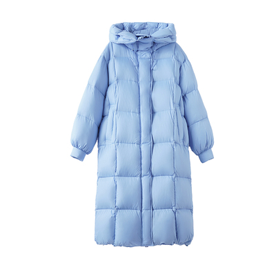 大嘎设计感花苞帽泡芙长款羽绒服