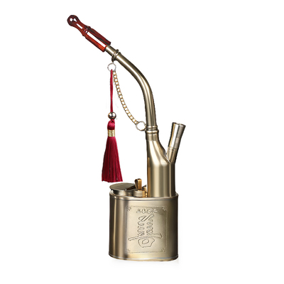 彩歌老式水烟斗黄铜过滤水烟壶