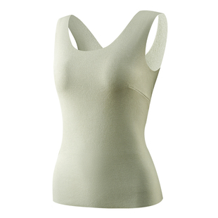 青子菁茶语衣背心女款秋衣保暖内衣内穿无袖打底