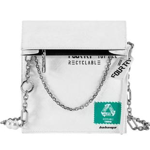 babama白色链条包包女2022新款时尚简约男士单肩包夏季斜挎小包潮