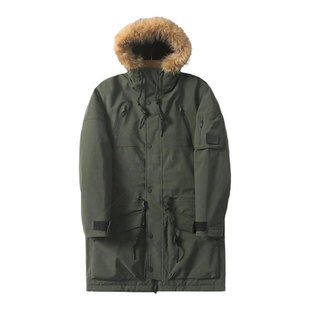 爱斯基摩中长款派克服棉衣东欧高端秋冬加厚保暖毛领御寒大衣棉服