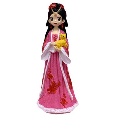 古风公主石膏娃娃涂色儿童手工画