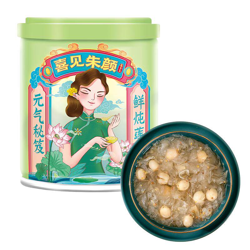 喜多多鲜炖莲子银耳羹营养早餐休水果罐头