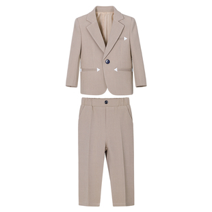 男童西装套装帅气大码钢琴演出花童礼服青少年主持人胖童指挥服装