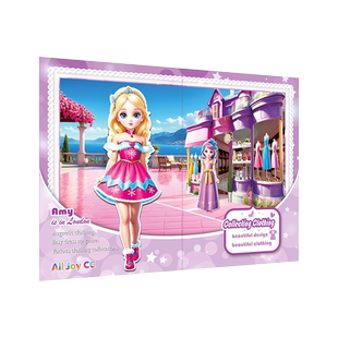 立体场景磁力安静书女孩新款磁吸拼图贴儿童手工diy玩具公主换装