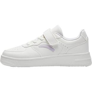 安踏儿童小白鞋低帮板鞋女童运动鞋春秋新款学生白色滑板鞋休闲鞋