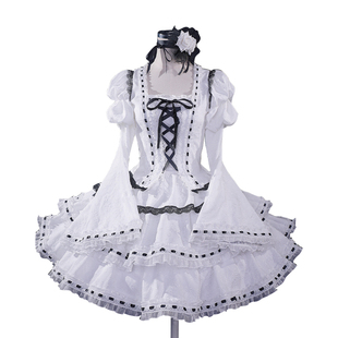 现货!守护甜心月咏歌呗cos漫画白色洋装lolita连衣裙cosplay