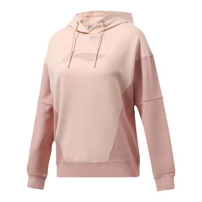 李宁秋装新品训练系列女装时尚休闲宽松套头连帽卫衣AWDR452