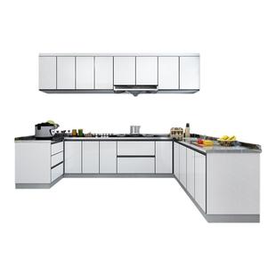 上海304不锈钢整体橱柜定制简约现代家用厨房翻新拆旧加厚灶台面