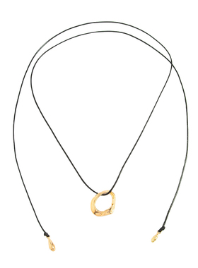 atmshop极简韩系异形金属几何吊坠长款自由绑带蜡绳多用项链配饰