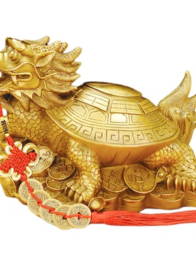 纯黄铜龙龟摆件大号龟