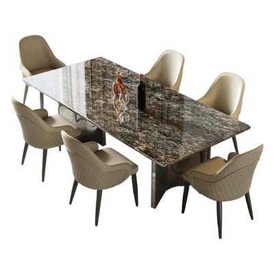 轻奢高端家用天然大理石餐桌