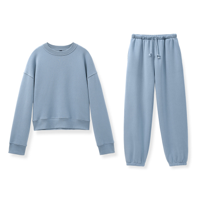 休闲套头卫衣+束脚卫裤套装