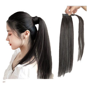 2024真发新款拳击辫假发编发高马尾网红小辫子麻花辫自然马尾全真