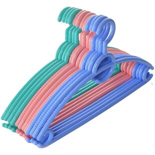 汇丰信佳 5个无痕防滑弧形家用加粗耐用塑料衣架衬衫衣架41cm